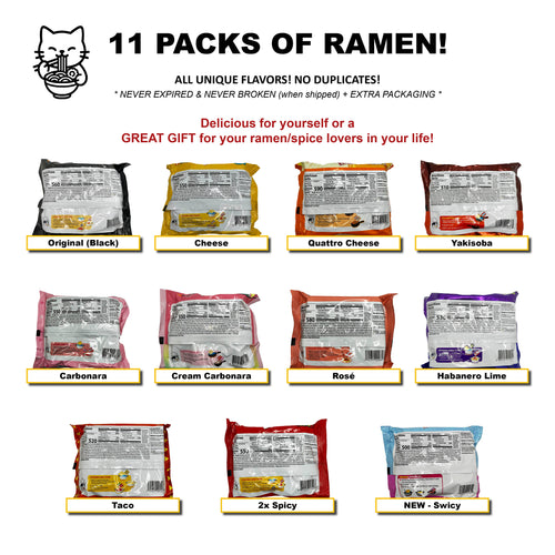 11 Buldak Variety Bundle + Bonus Flavor!