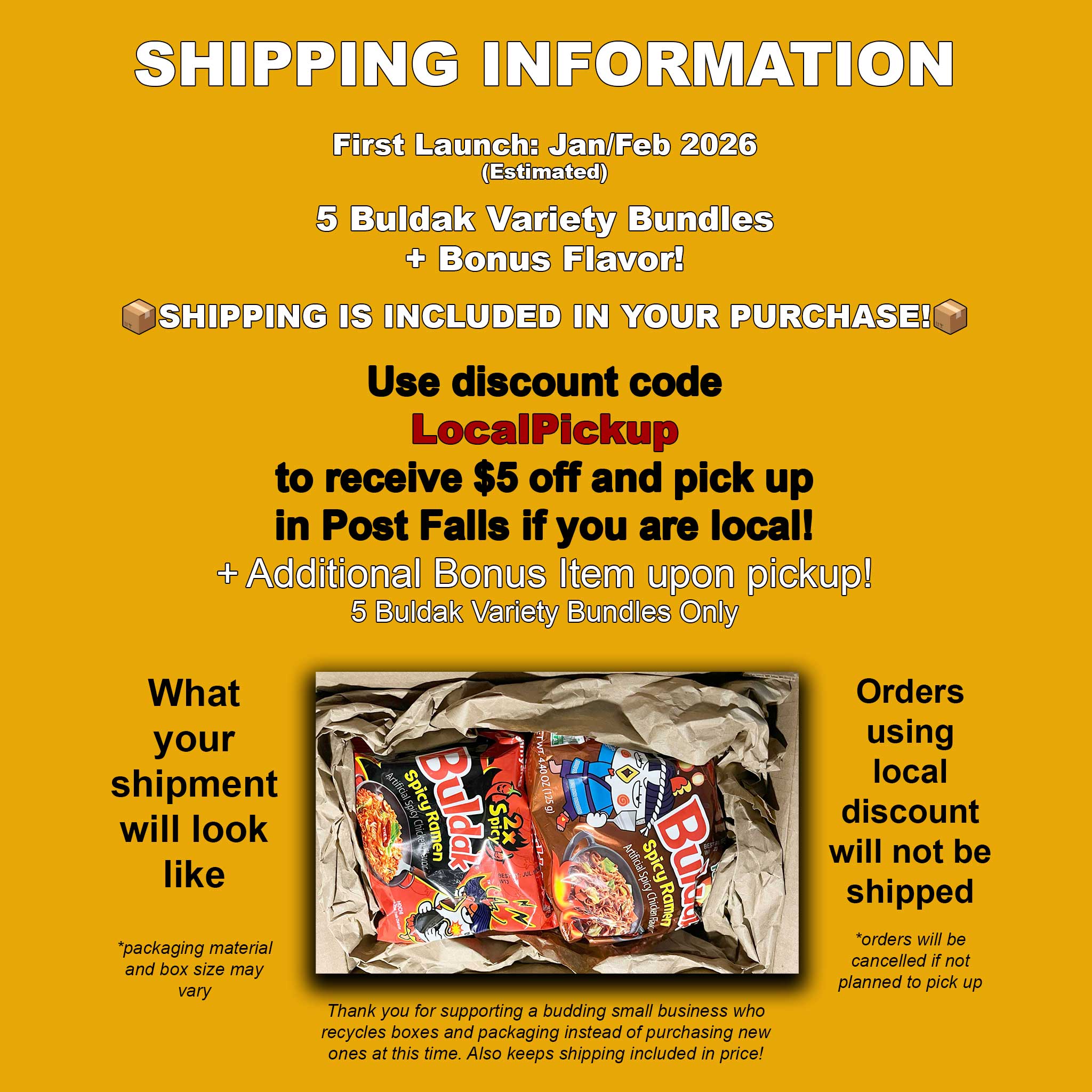 5 Buldak SPICY Variety Bundle + Bonus ANY Flavor!